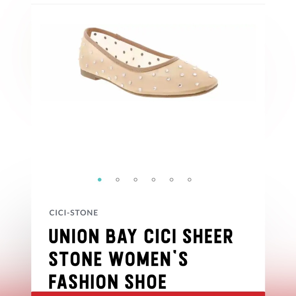 UNIONBAY Sheer Tan Flats with Stone Accents